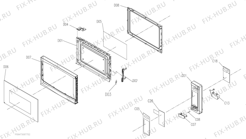 Взрыв-схема микроволновой печи Zanussi EM720CFF - Схема узла Section 2